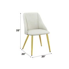 Gaines White Synthetic Leather Side Chair (Set of 2)