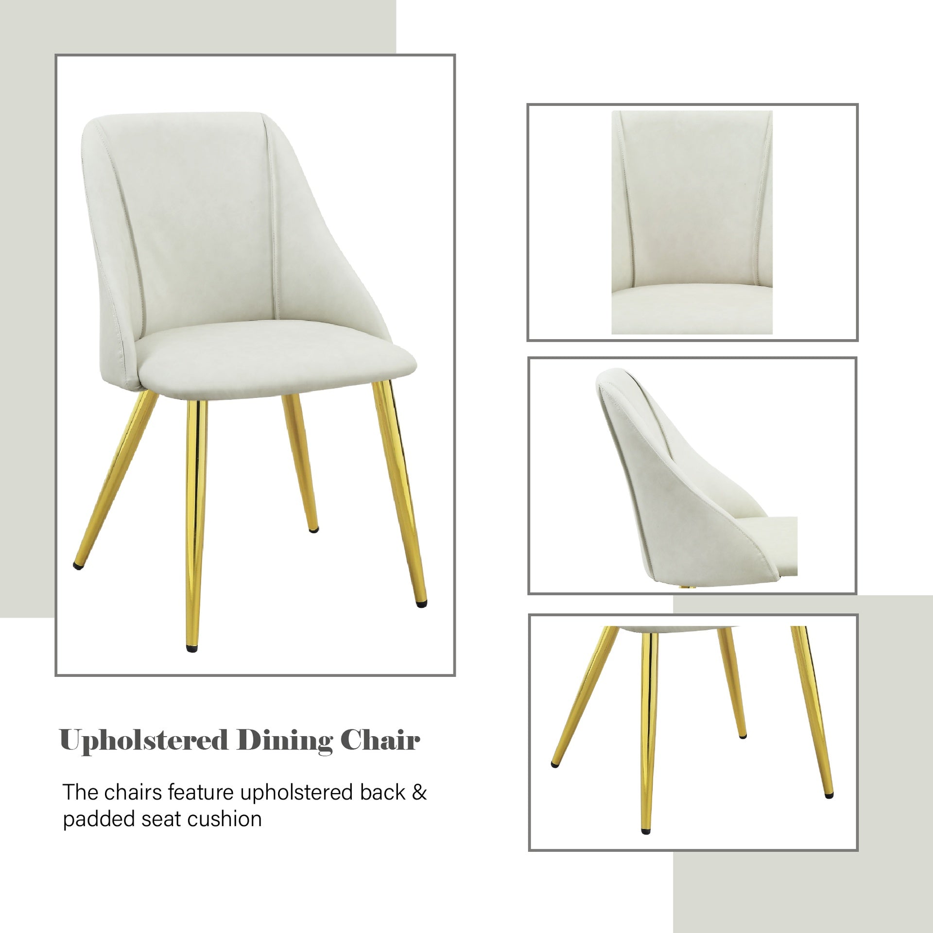 Gaines White Synthetic Leather Side Chair (Set of 2)