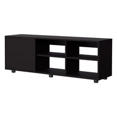Wengue TV Stand with a Door and Open Storage