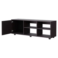 Wengue TV Stand with a Door and Open Storage
