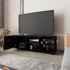 Wengue TV Stand with a Door and Open Storage