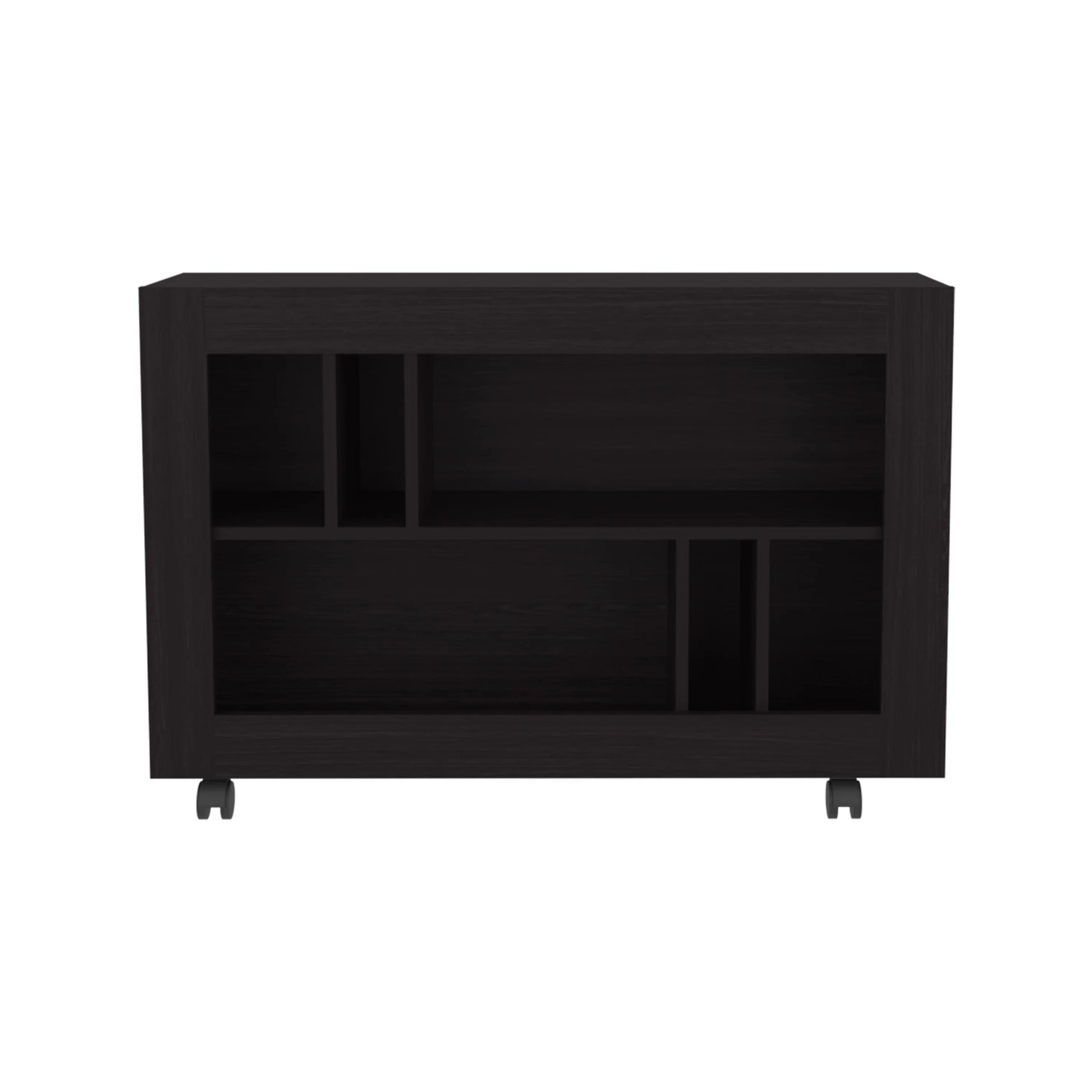 Wengue Console Table in Melamine with Open Storage