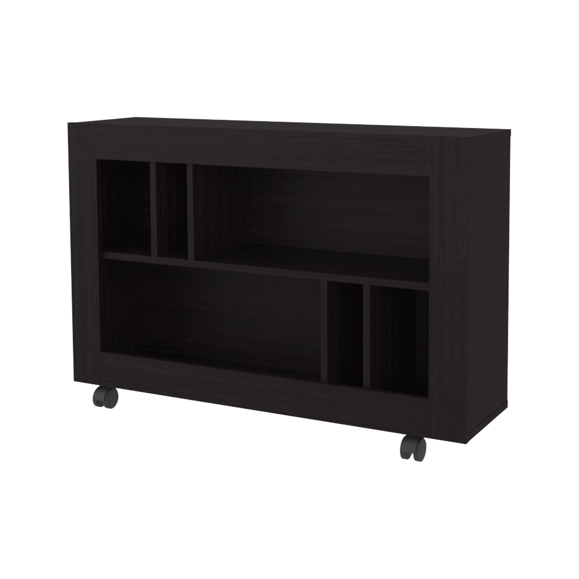 Wengue Console Table in Melamine with Open Storage