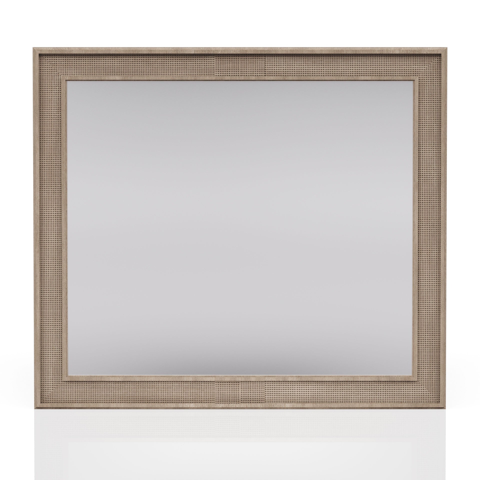 Sand Colored Cane Mirror