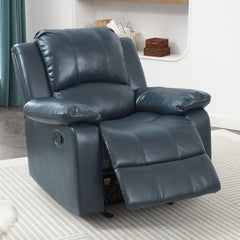 Charlotte Midnight Blue Leather Gel Glider Recliner