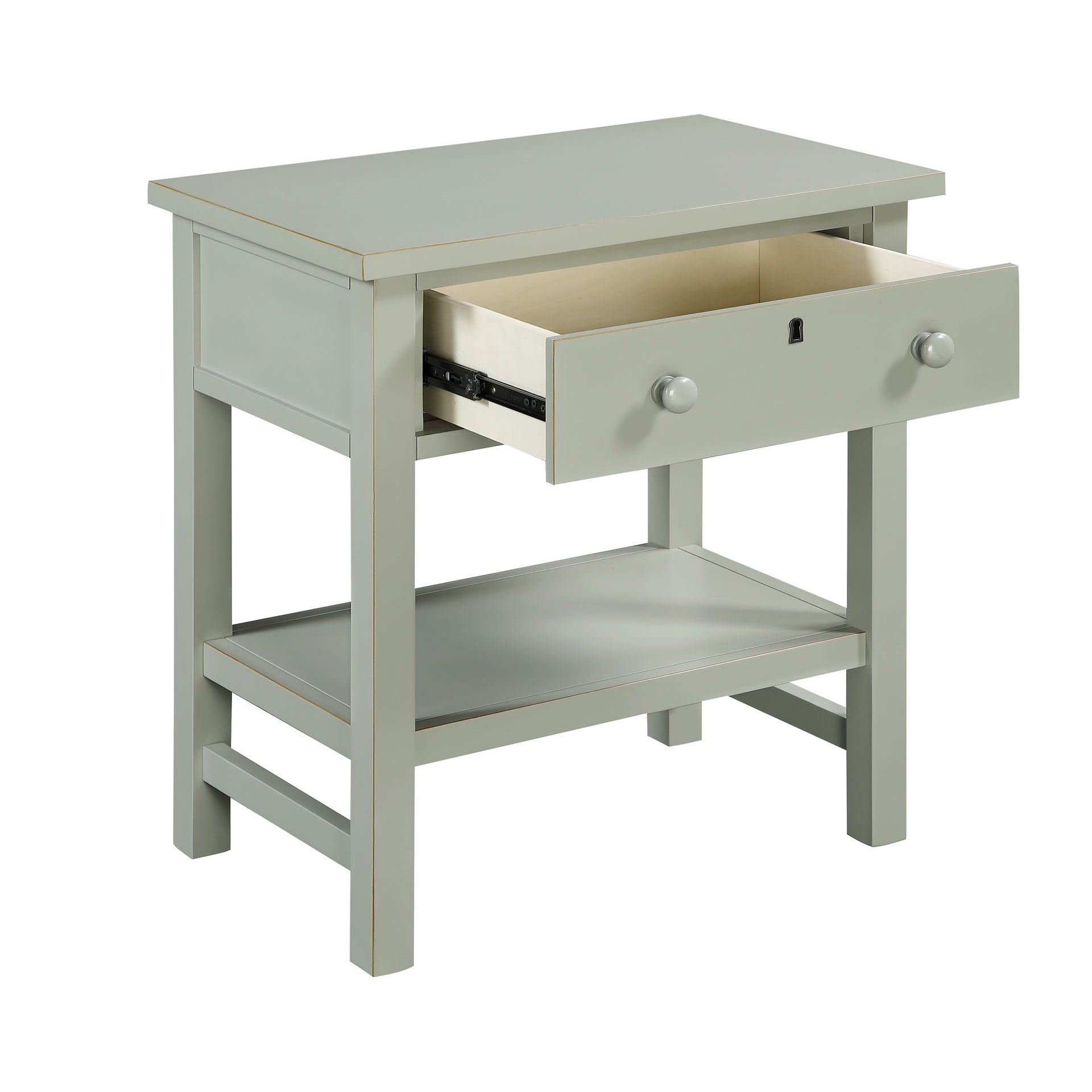 Finley 1-drawer Storage Nightstand - Antique Gray