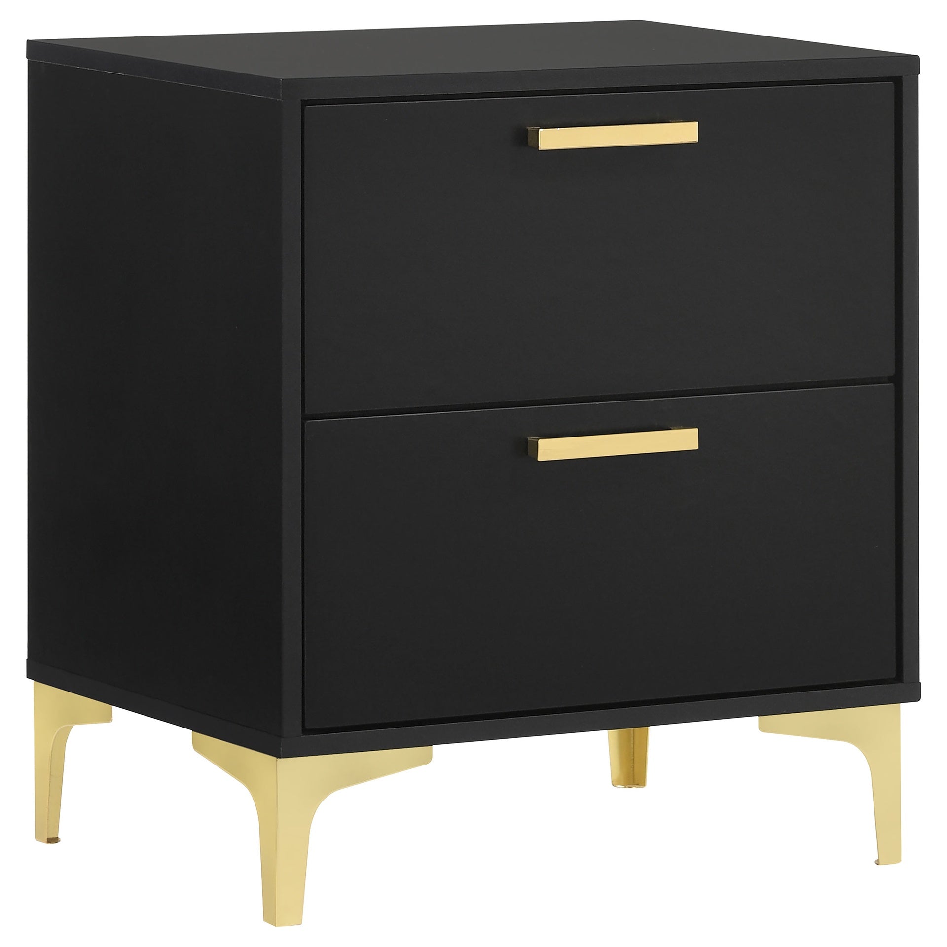 Lexie Black/Gold 4-piece Tufted Panel Queen Bedroom Set