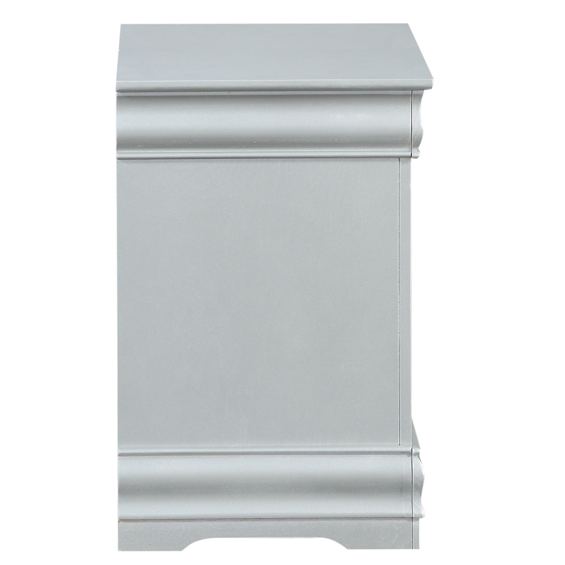1pc Traditional Classic Platinum Finish 2-Drawers Nightstand Wooden Bedroom Furniture