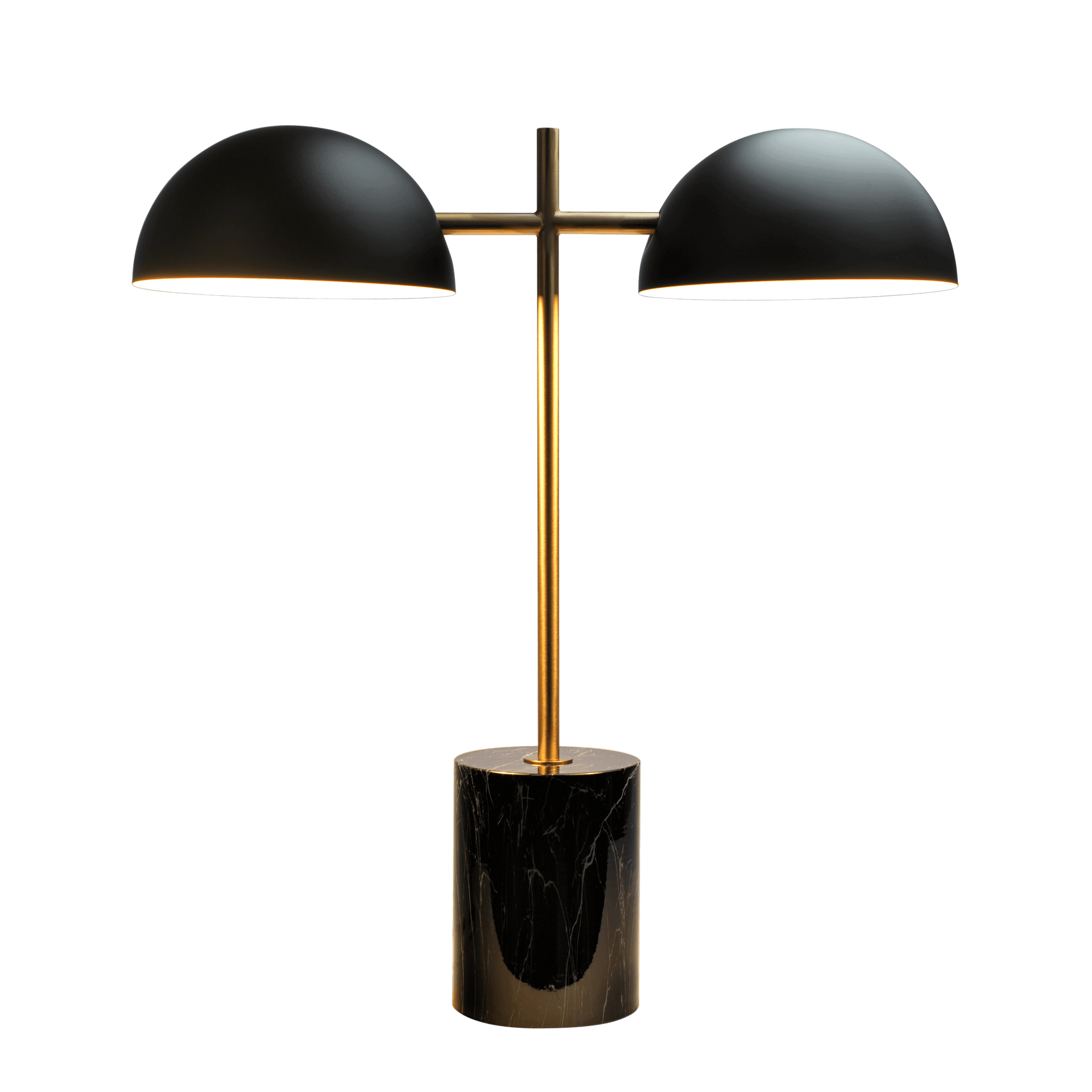 Nova Hydro Black Table Lamp with On/Off Switch, Double Lamp, Faux Marble Base 22.4" H X 20" W X 7.9" D for Living Room, Desk Lamps for Office Reading