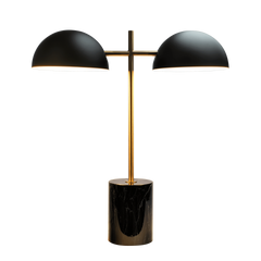 Nova Hydro Black Table Lamp with On/Off Switch, Double Lamp, Faux Marble Base 22.4" H X 20" W X 7.9" D for Living Room, Desk Lamps for Office Reading
