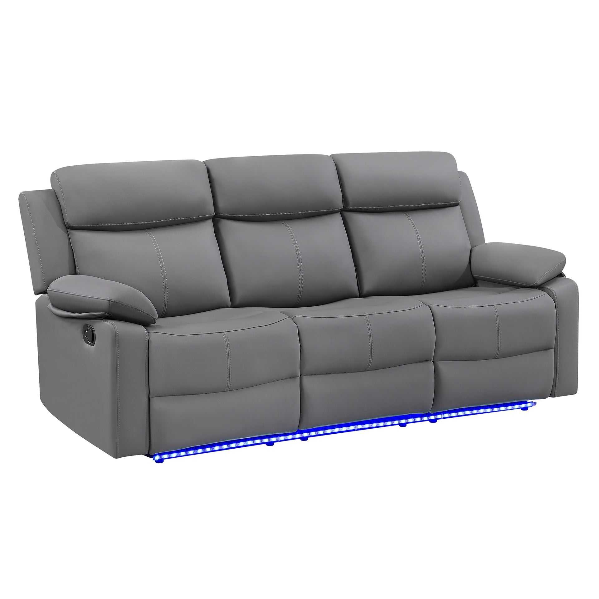 Blanche Grey Reclining Sofa with LED Lights
