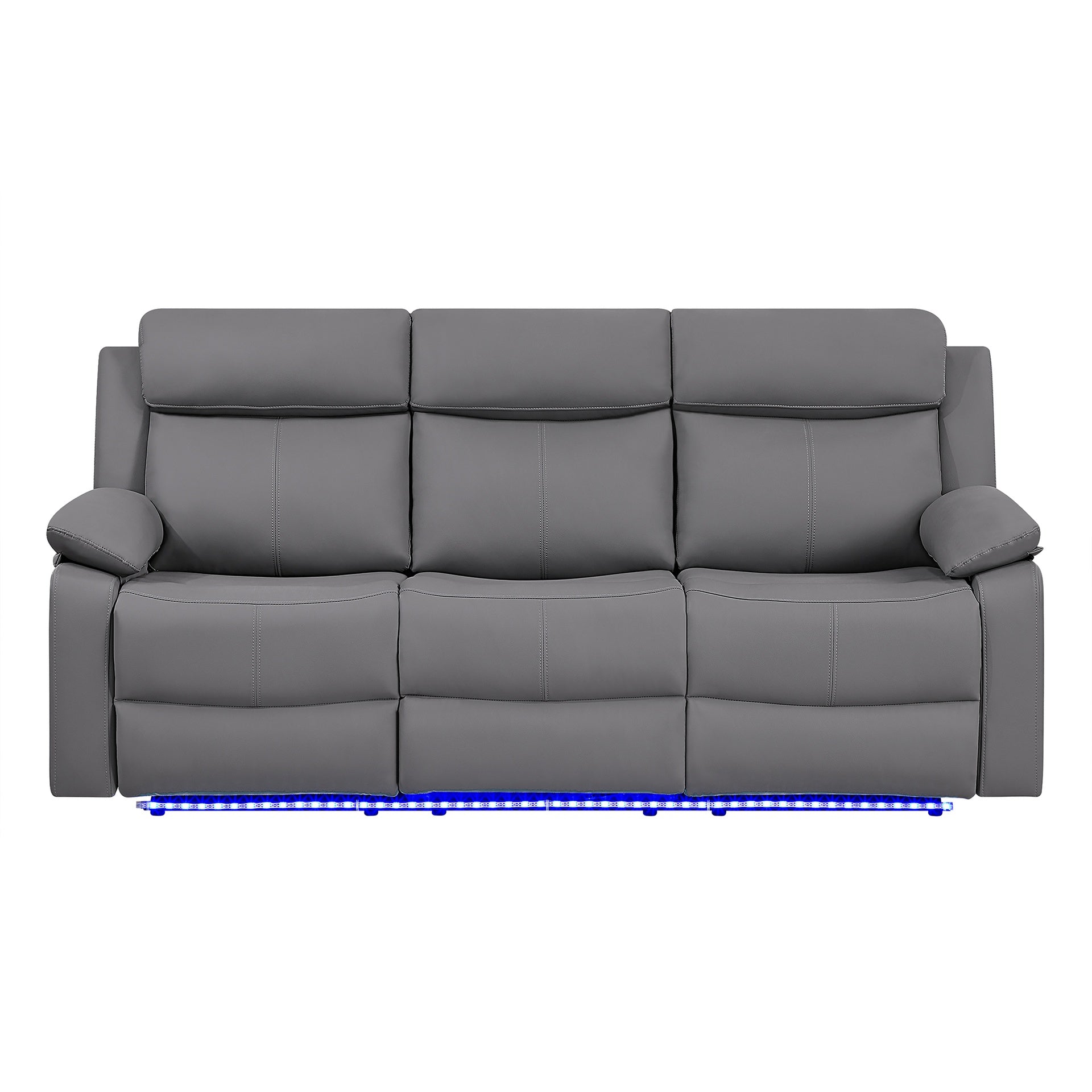 Blanche Grey Reclining Sofa with LED Lights