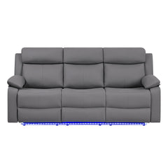 Blanche Grey Reclining Sofa with LED Lights