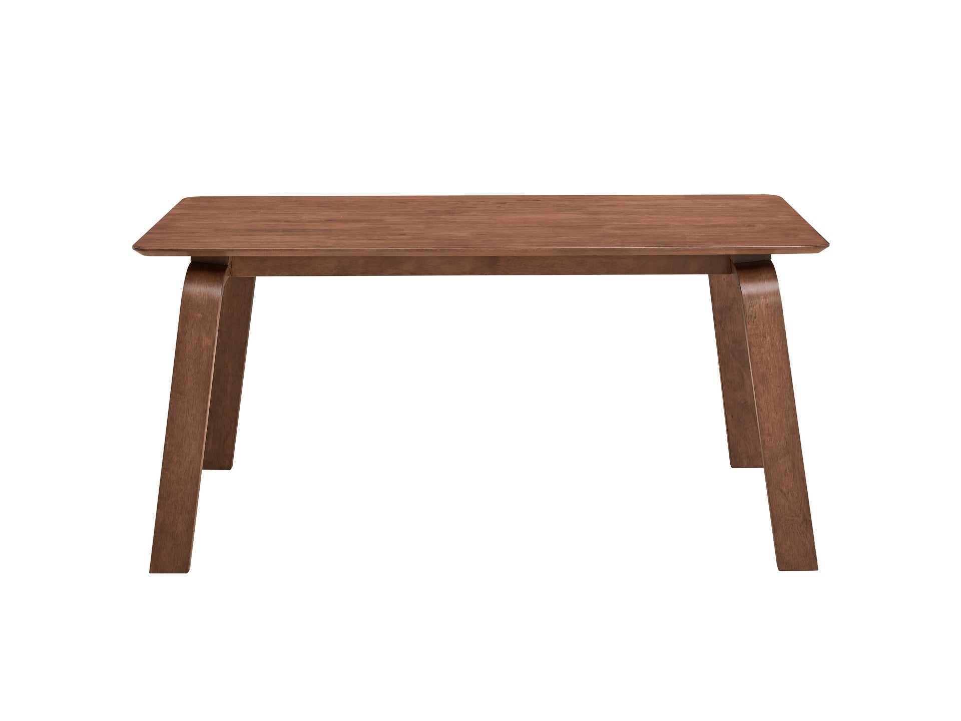 Contemporary Walnut Finish Dining Table 1pc Bent Legs Sleek Design Wooden Modern Dining Furniture