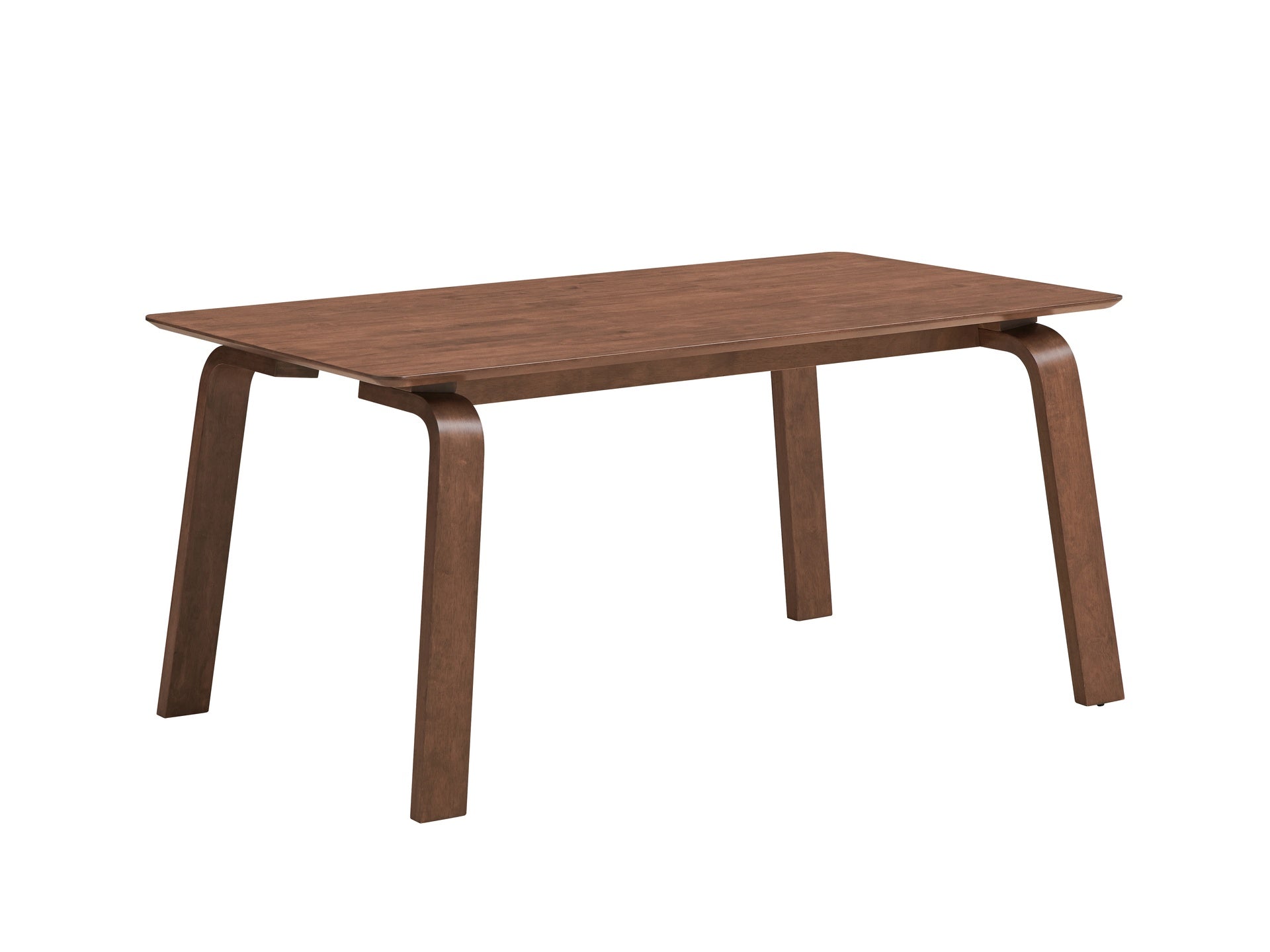 Modern Contemporary Walnut Finish 5pc Dining Set Rectangle Table and 4x Wingback Side Chairs Retro Style Dining Furniture
