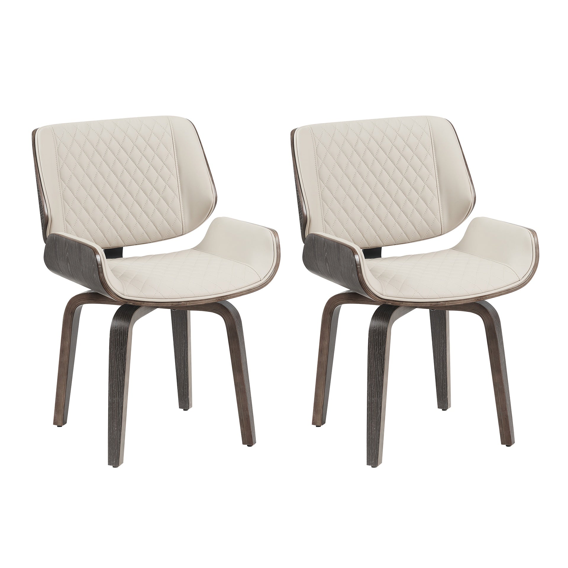 Mid-Century Modern Dining Chair - 360° Swivel(set of 2), PU Leather Upholstery, Ergonomic Design for Kitchen, Office & Dining Room