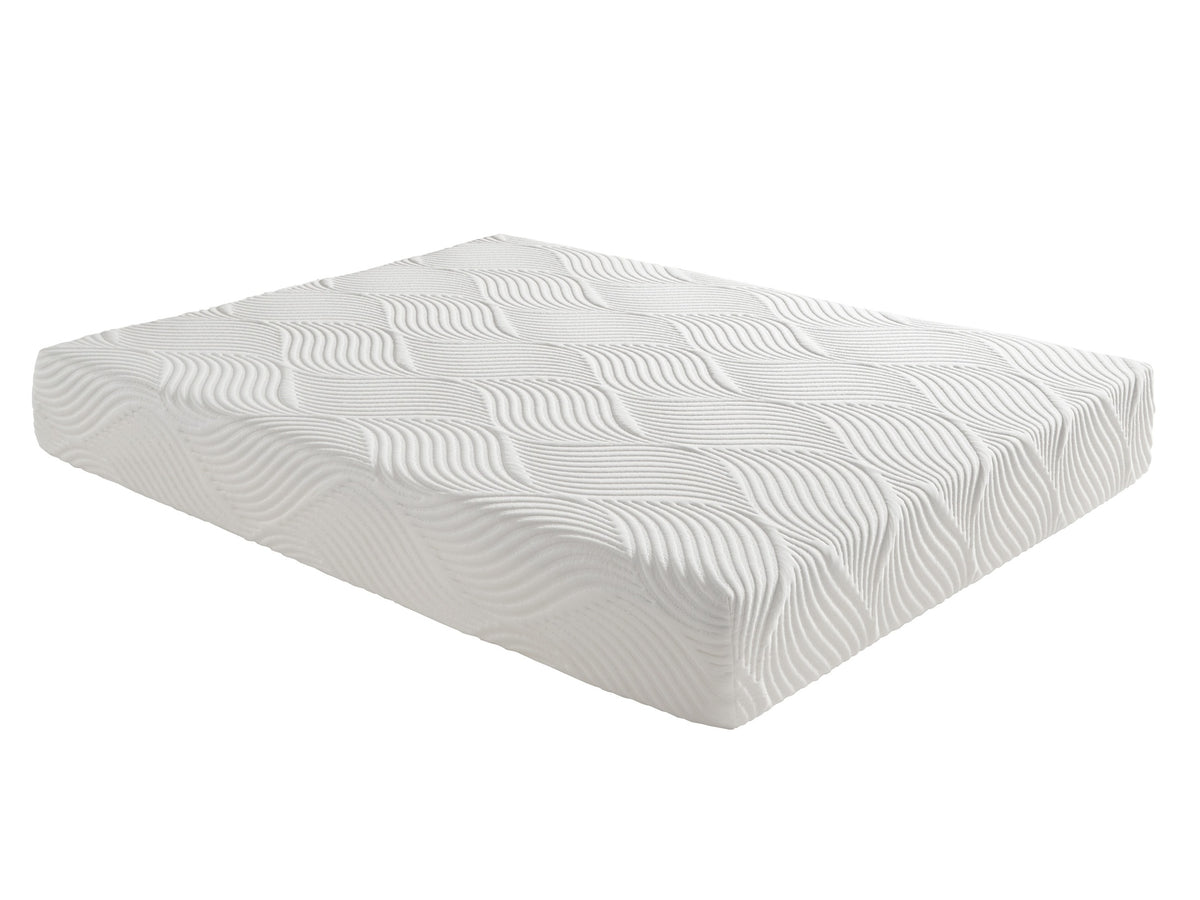 10-inch California King Size Bed Mattress Gel-Infused Memory Foam Mattress, Firm, White, Mattress in a Box