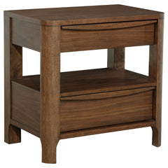 Verona Walnut 2-drawer Nightstand Bedside Table