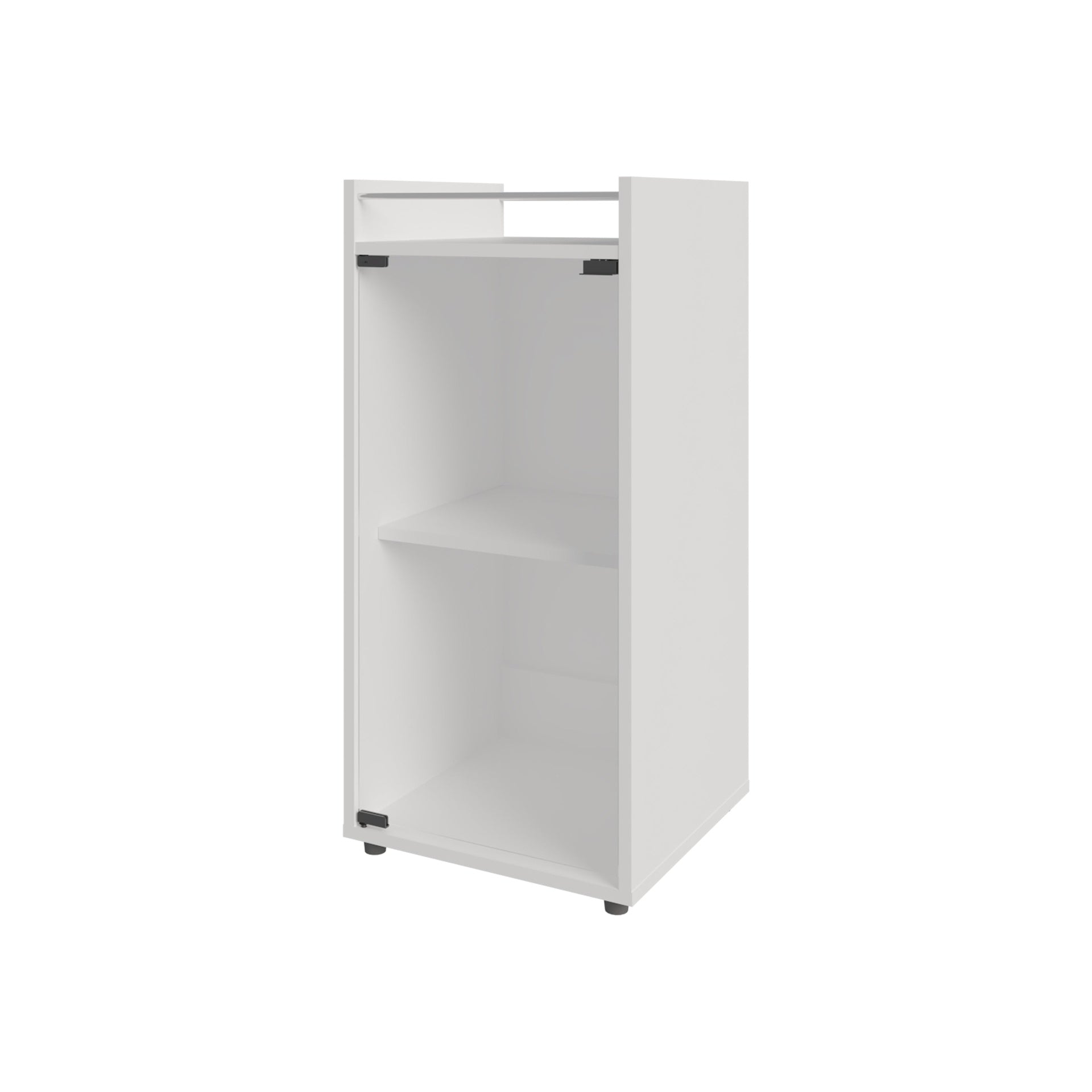 White 1-Door Bar Cabinet with Open Shelf