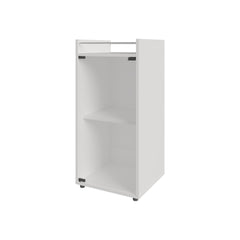 White 1-Door Bar Cabinet with Open Shelf
