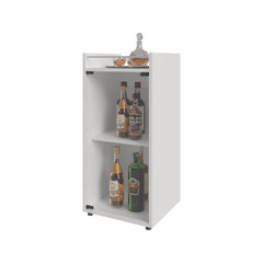 White 1-Door Bar Cabinet with Open Shelf