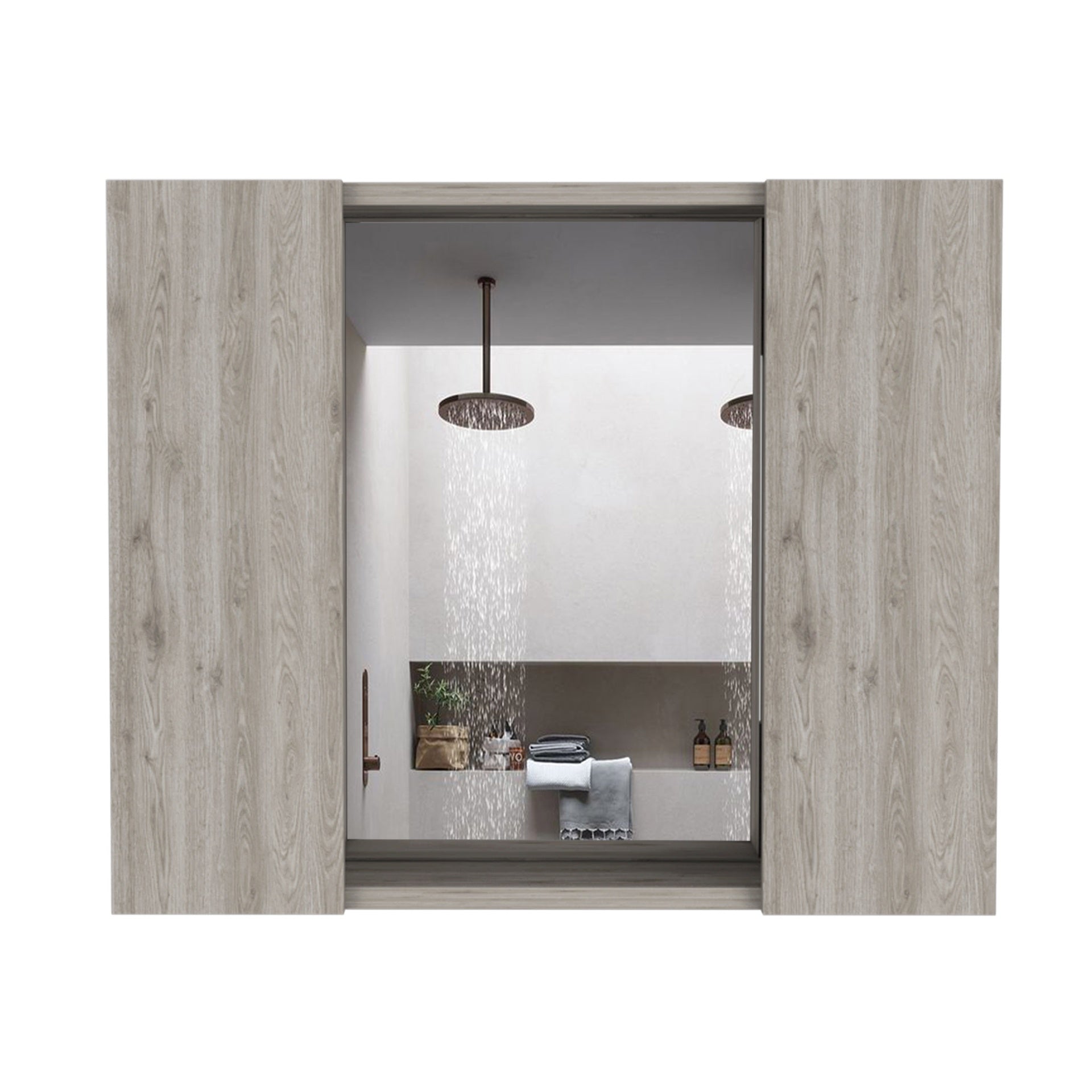 Ellegrini 1-Drawer Medicine Cabinet Light Grey