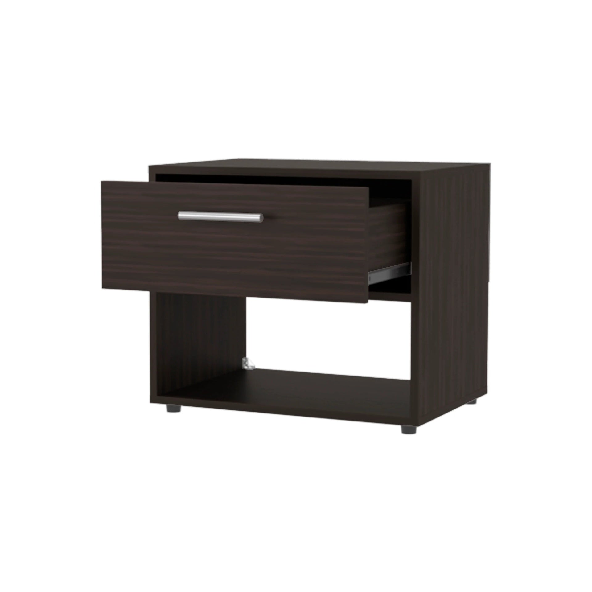 Stained Walnut Nightstand with 1-Drawer