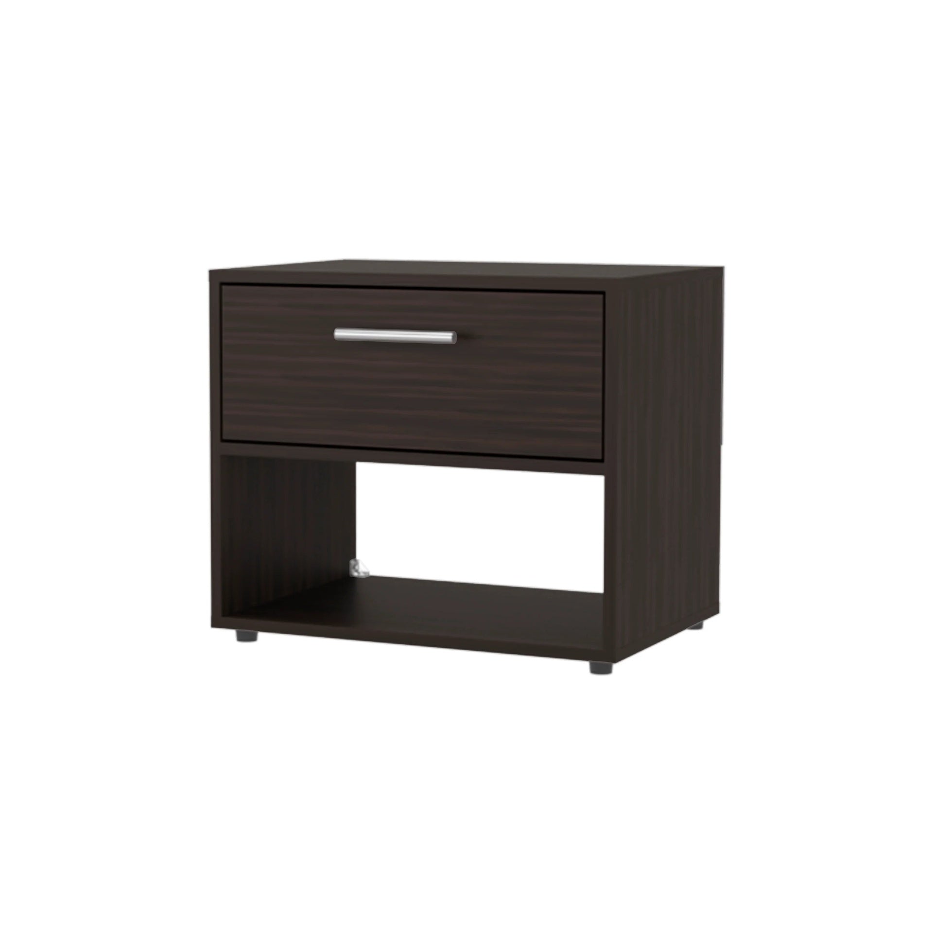 Stained Walnut Nightstand with 1-Drawer
