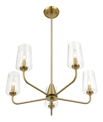 Dazzle Five Lights Chandelier With Clear Seeded Glass -Satin Brass
