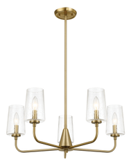 Dazzle Five Lights Chandelier With Clear Seeded Glass -Satin Brass