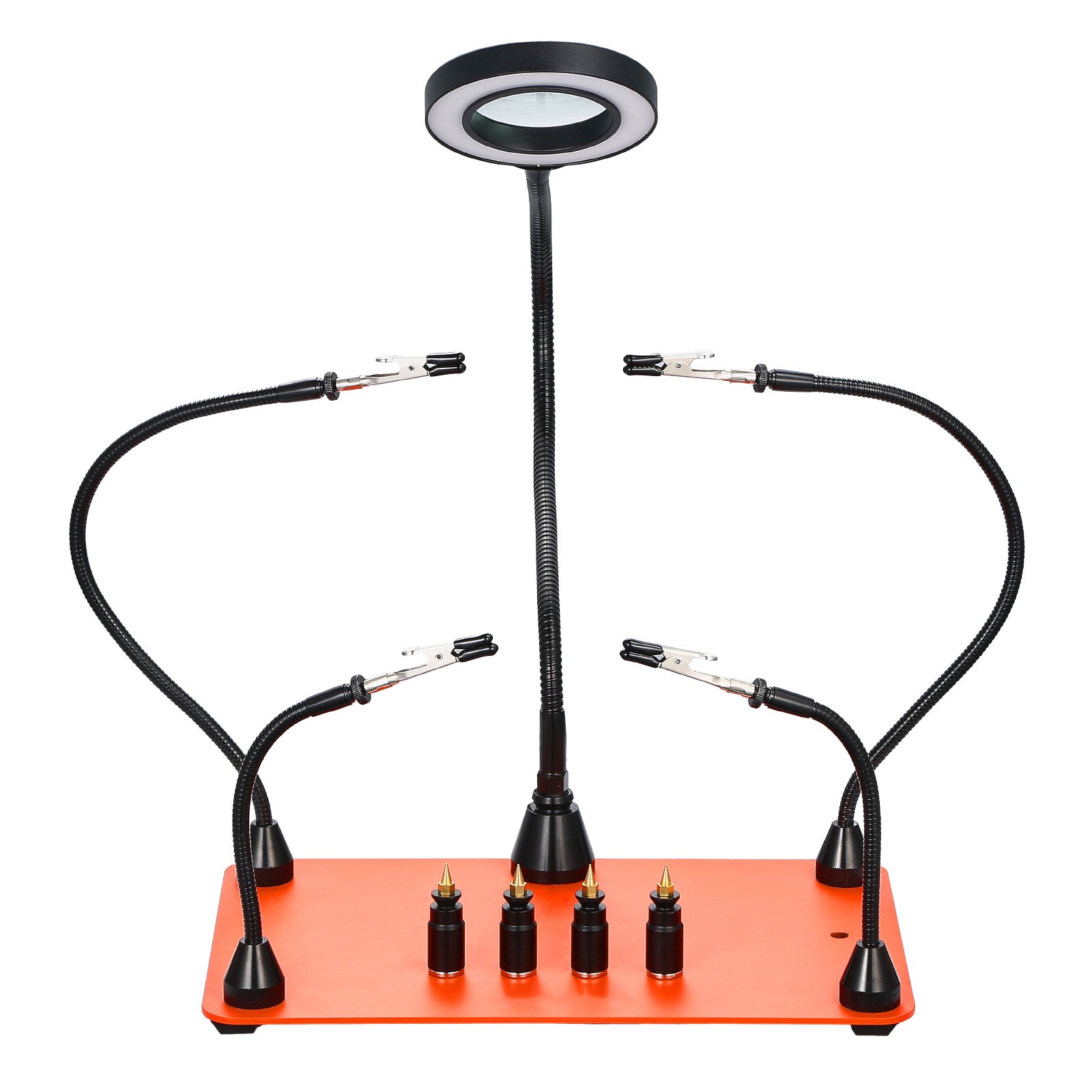 Magnetic Helping Hands Soldering Station 3X LED Magnifying Lamp 4 PCB Holders