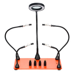 Magnetic Helping Hands Soldering Station 3X LED Magnifying Lamp 4 PCB Holders