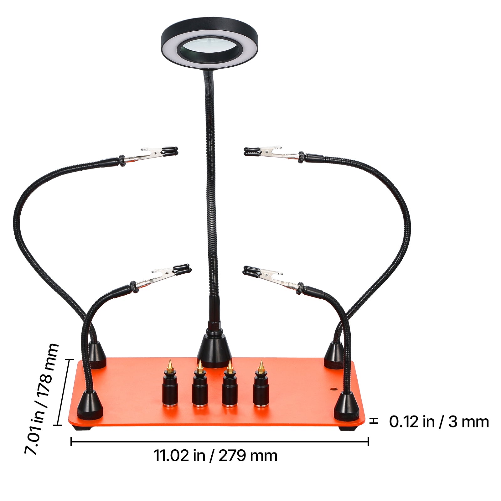 Magnetic Helping Hands Soldering Station 3X LED Magnifying Lamp 4 PCB Holders