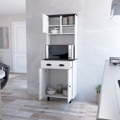 Kitchen Pantry Naomi, Kitchen, White / Black