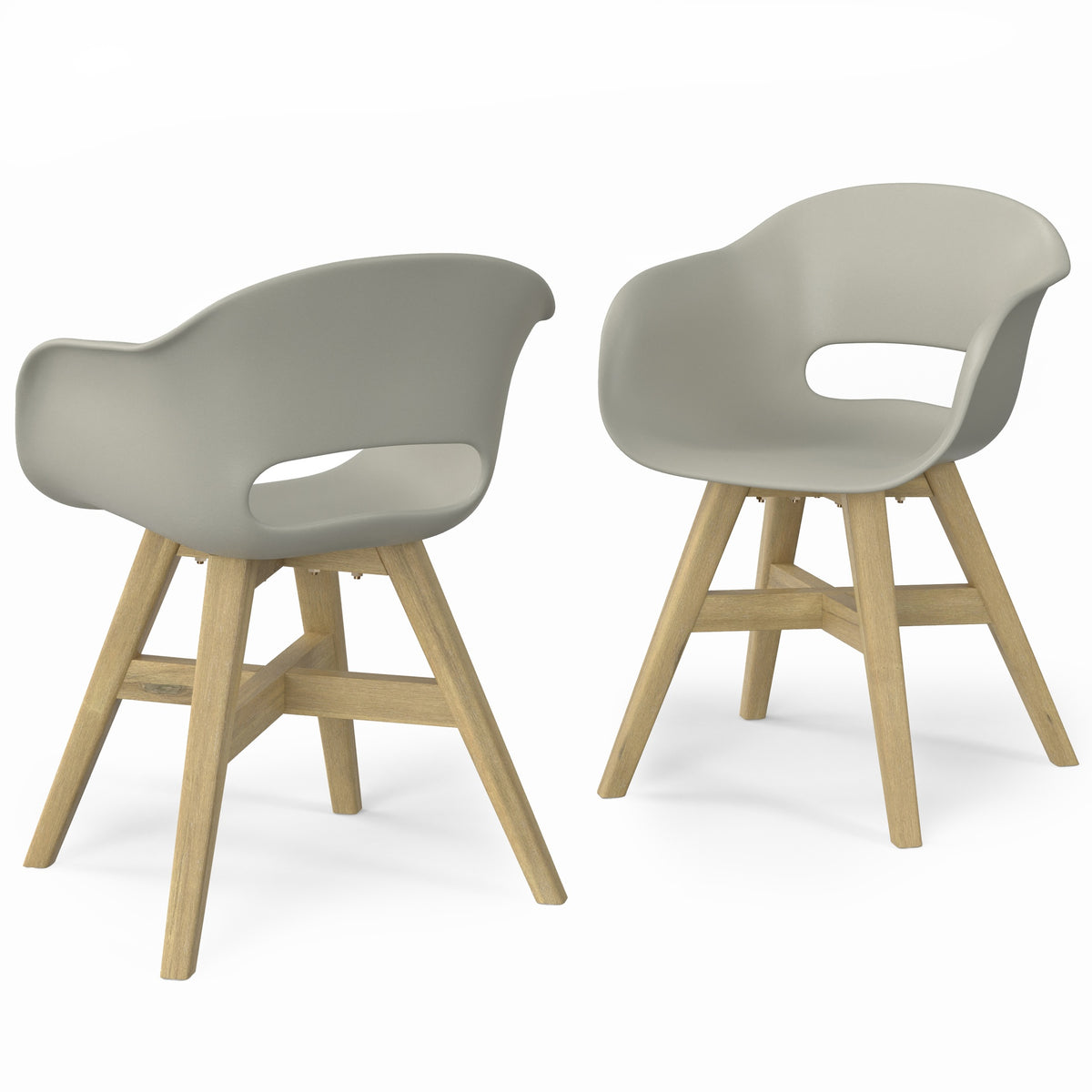 Kona - Outdoor Dining Chair in Plastic (Set of 2) - Taupe