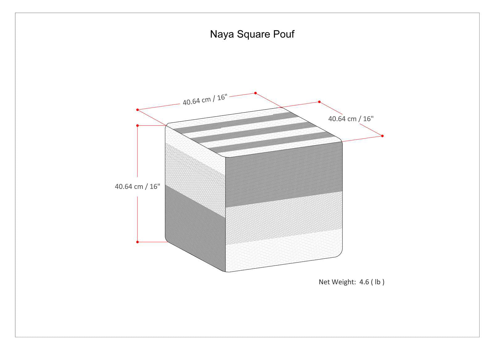 Naya - Cube Pouf - Blue Melange