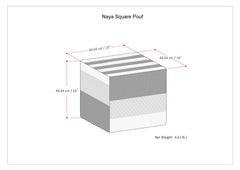 Naya - Cube Pouf - Blue Melange