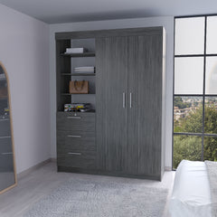 Tempe 3 Drawers Armoire, 3-Tier Shelf, 2-Door