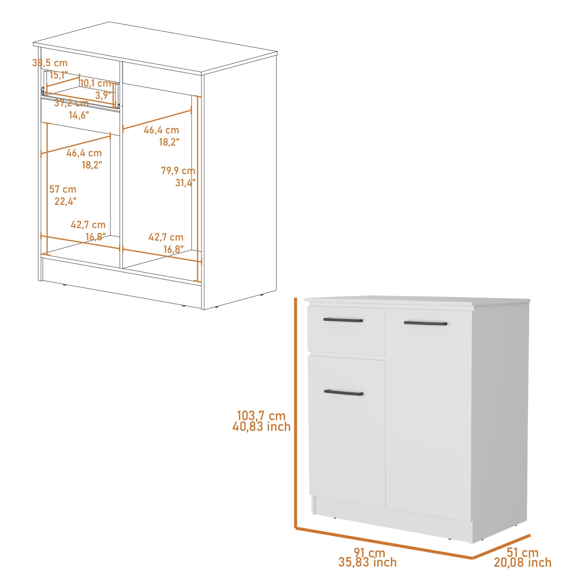 Clarion Dresser with 1-Drawer and 2-Door