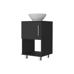 Malibu Single Bathroom Vanity, Single Door Cabinet, One Open Shelf