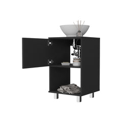 Malibu Single Bathroom Vanity, Single Door Cabinet, One Open Shelf