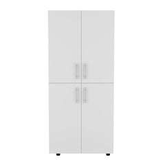 Hazel Armoire in melamine with 2 doors , 4 shelves and 2 clothes hanging bar