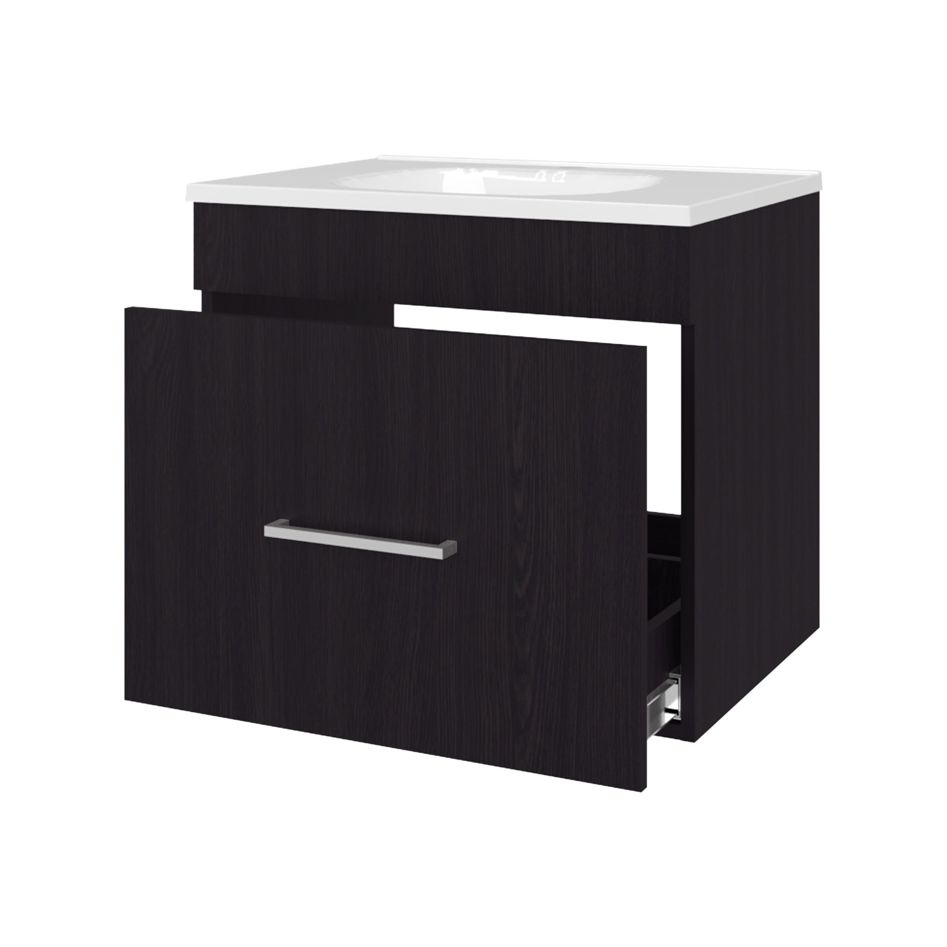 Story Floating Bathroom Vanity Set with Sink, One Drawer Wengue