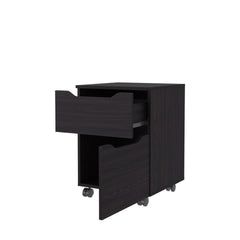 FM FURNITURE Newriver Nightstand with 1 Door and 1 Drawer , Wengue