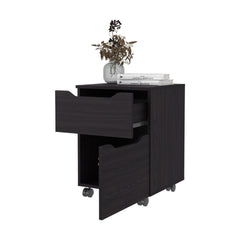 FM FURNITURE Newriver Nightstand with 1 Door and 1 Drawer , Wengue