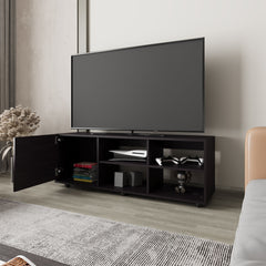FM FURNITURE Parker TV Stand with a Door and Open Storage,Wengue