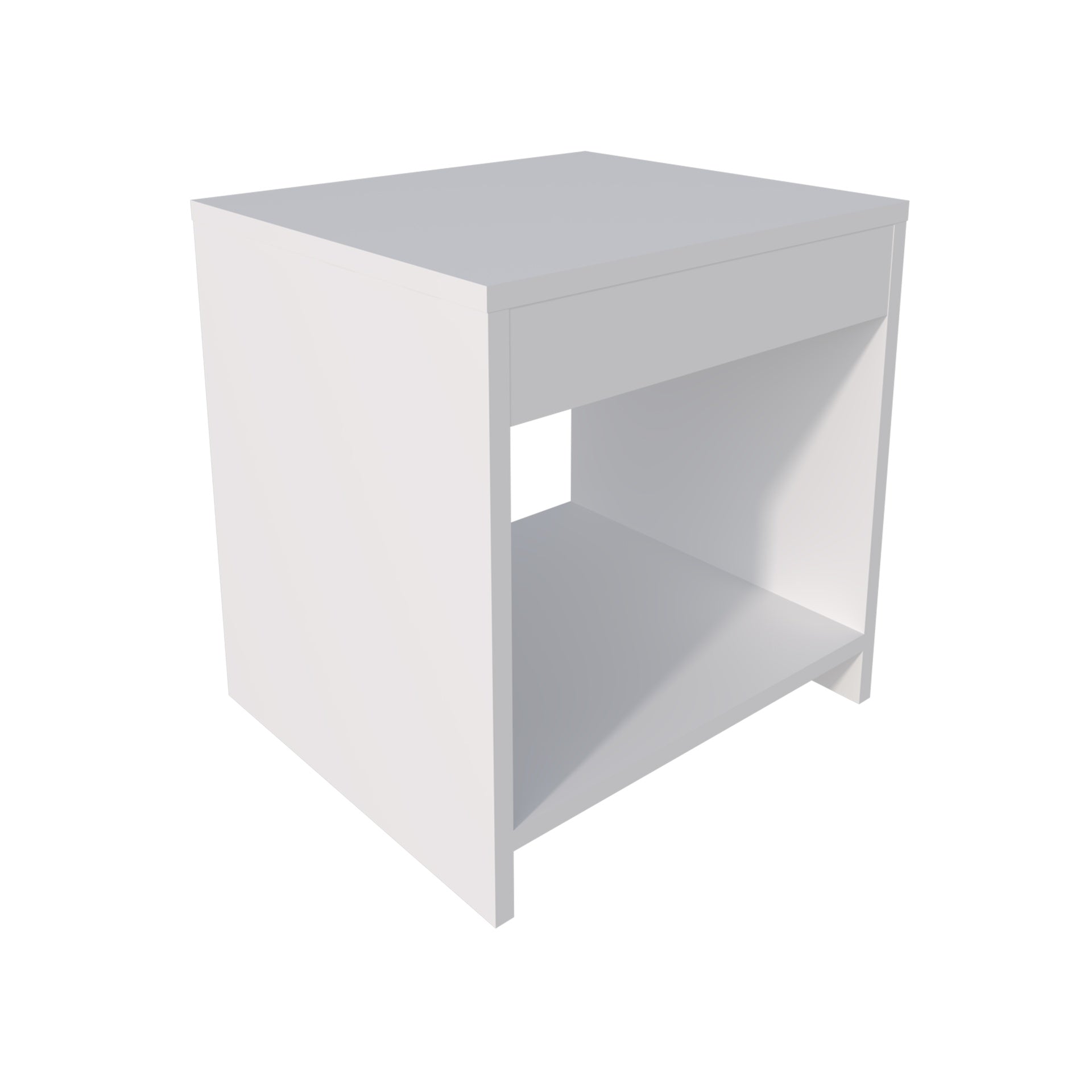 Anegam Nightstand with Open Storage, White