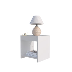 Anegam Nightstand with Open Storage, White
