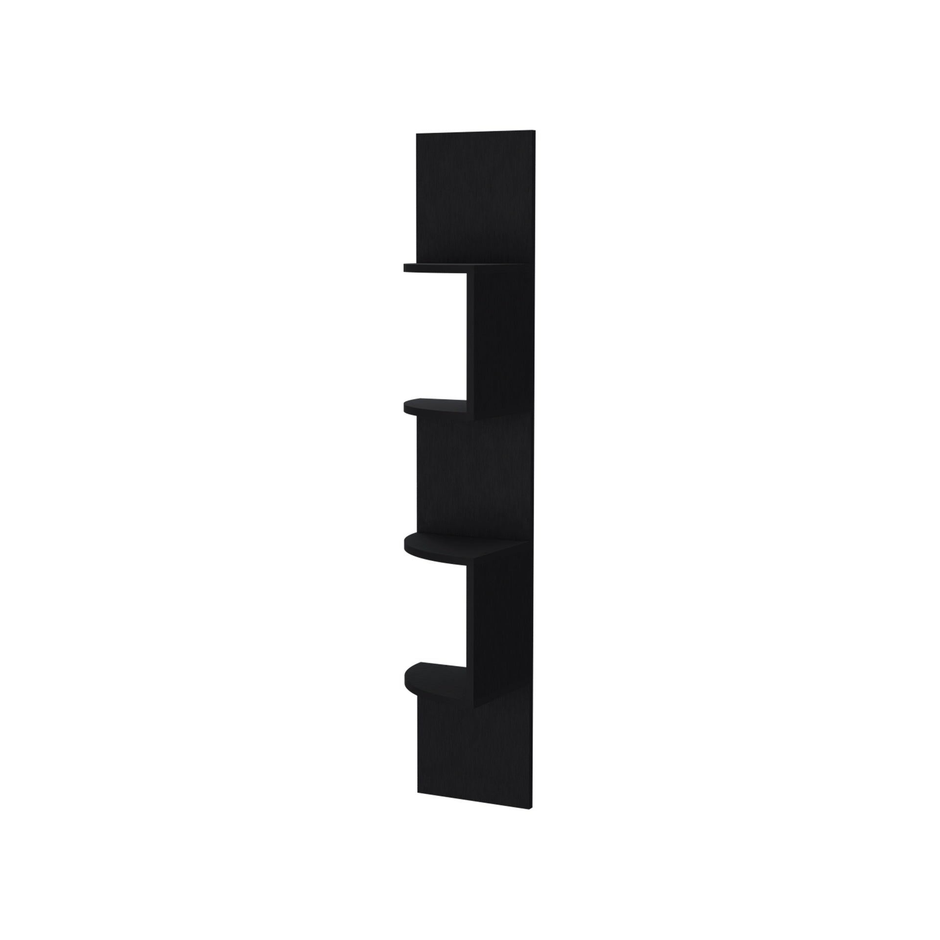 Rosebud Corner Floating Shelf: Modern Full-Wall 4-Shelf Unit