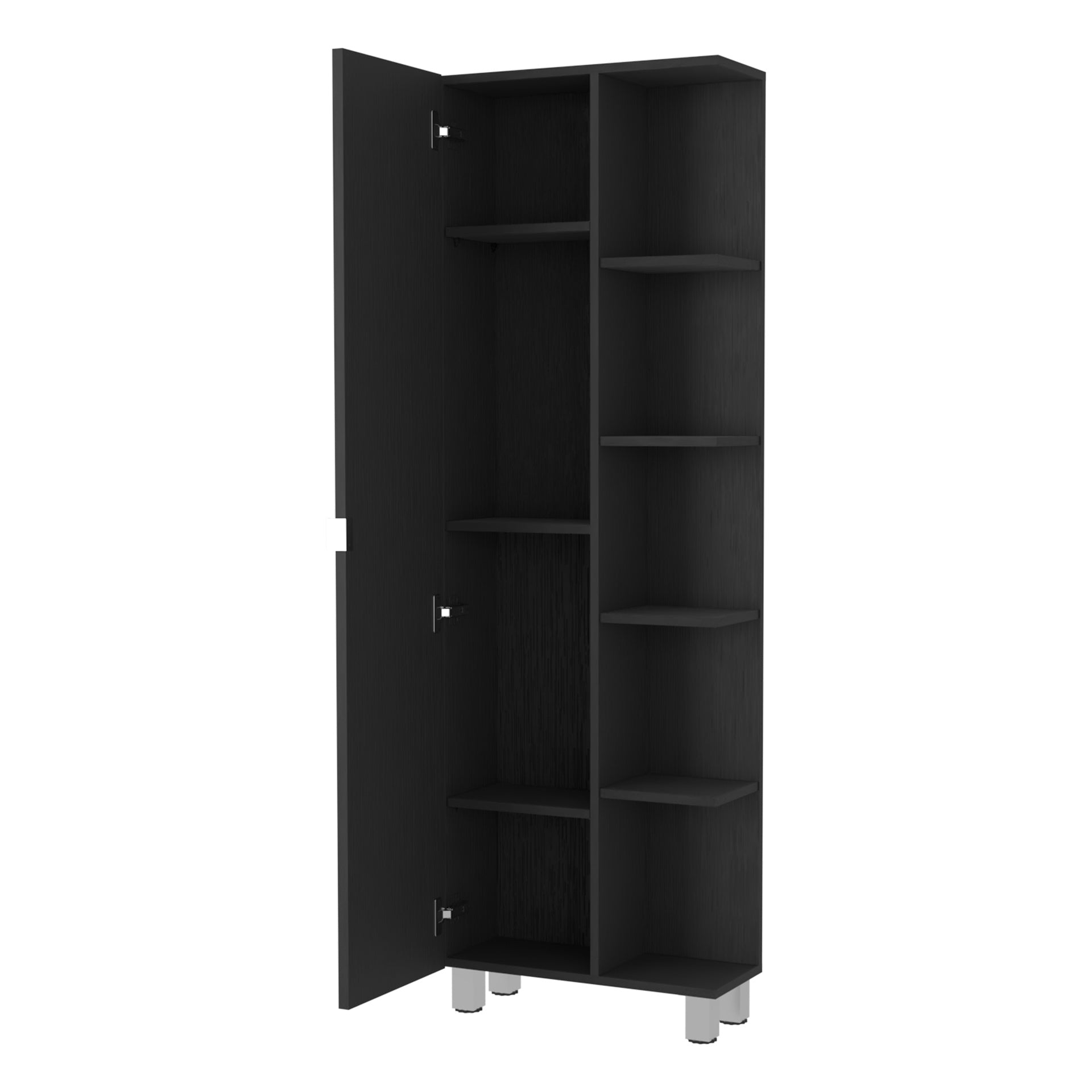 Los Angeles Linen  Cabinet, Five Shelves, One Cabinet, Divisions